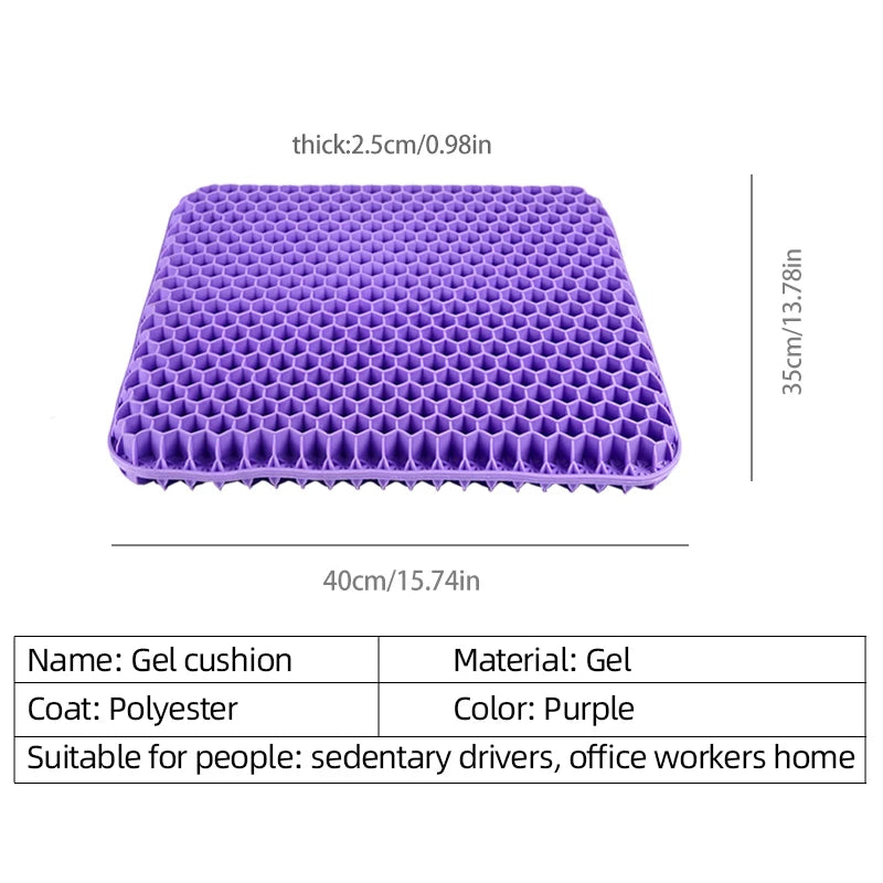 Breathable Honeycomb Gel Seat Cushion for Pain Relief - 6