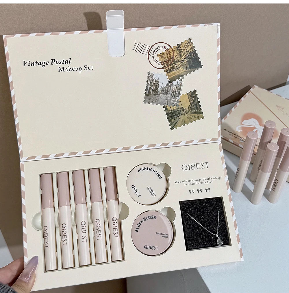 8-Piece Vintage Style Makeup and Jewelry Gift Set - 22