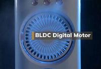 Portable Dual-Head Cooling Fan with LED Mist