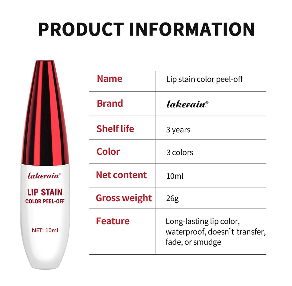 Long-Lasting Peel-Off Lip Stain Tint - 12