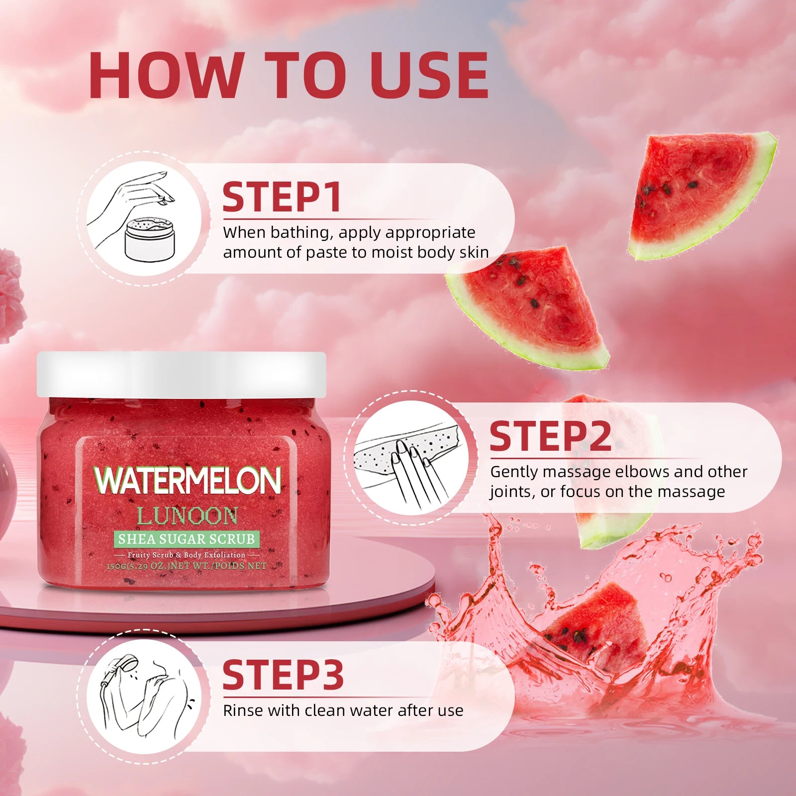 Watermelon & Shea Butter Exfoliating Body Scrub - 4