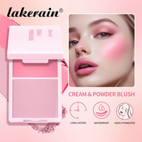 2-in-1 Cream and Powder Long-Lasting Blush Palette