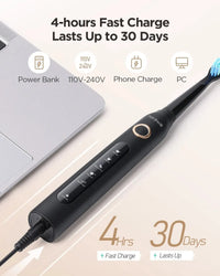 Rechargeable Sonic Electric Toothbrush with 4 Replacement Heads