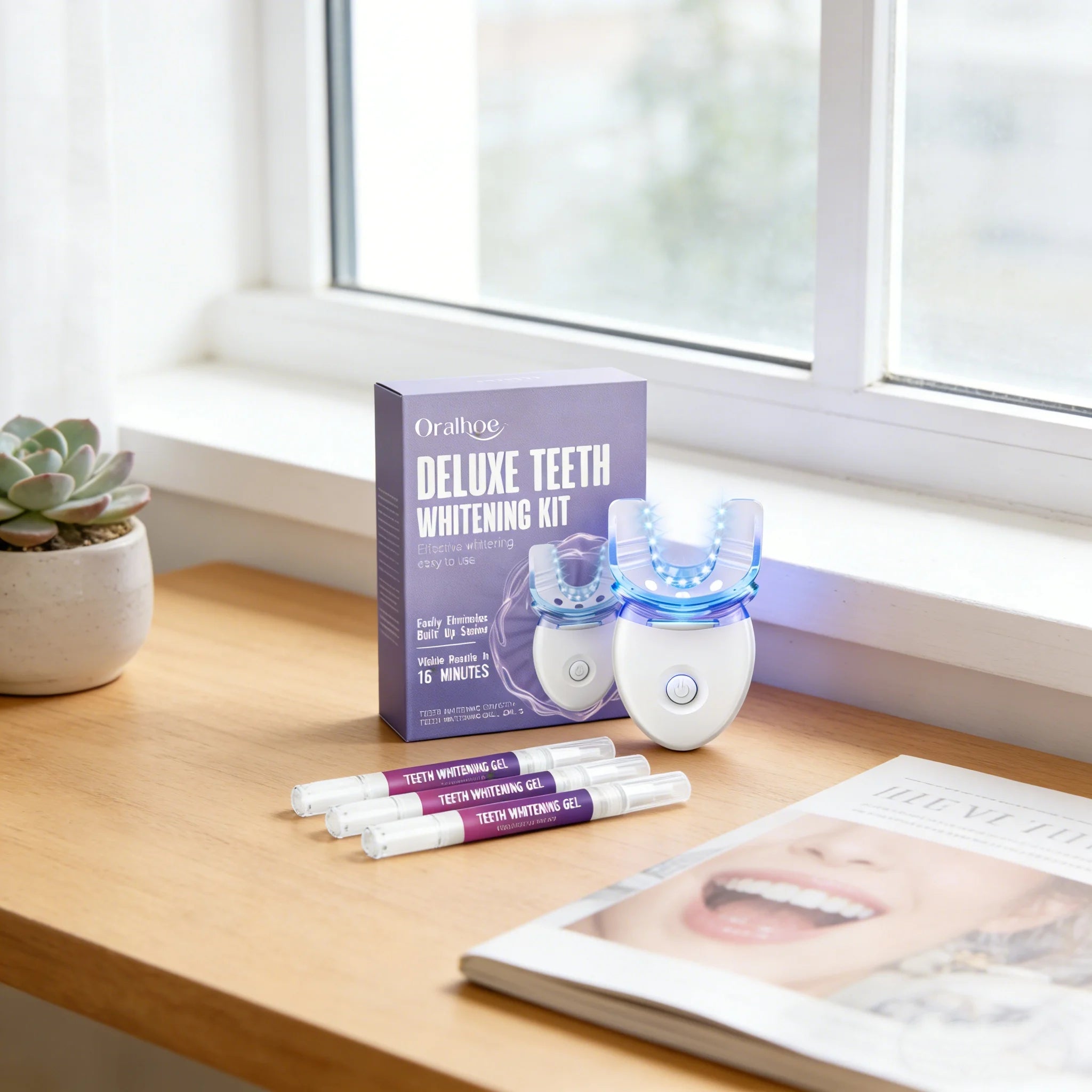 Professional Teeth Whitening Kit with Blue Light LED - 5