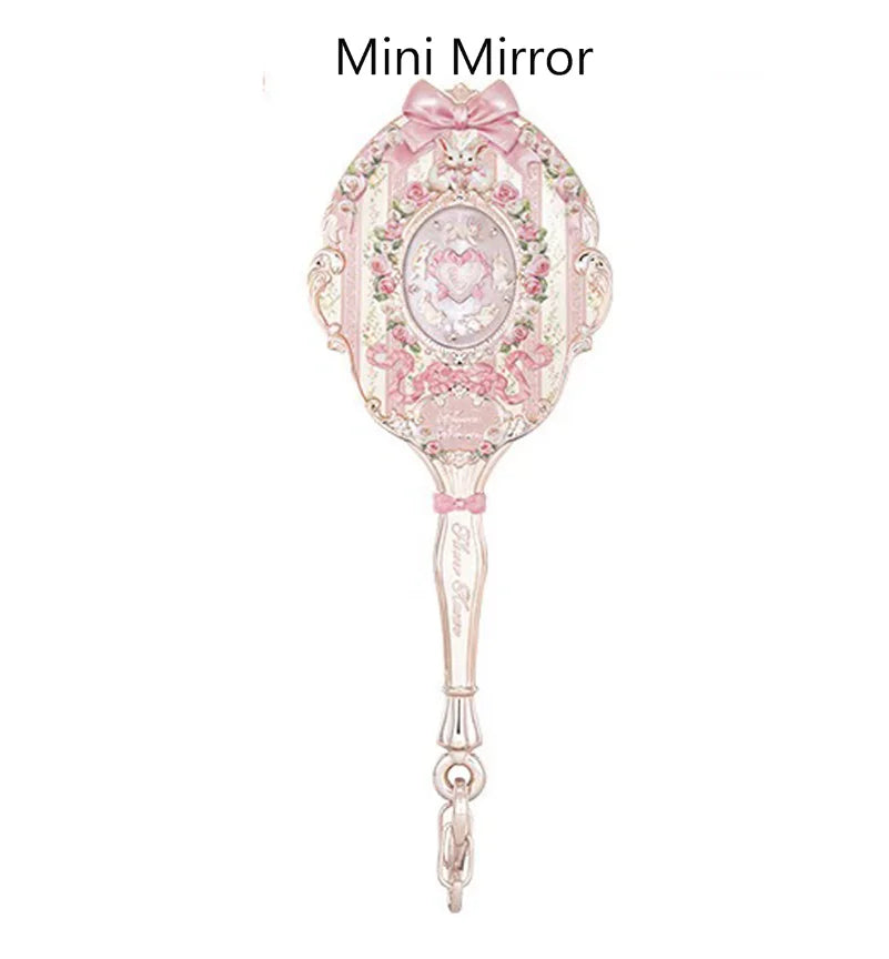 Decorative Mini Handheld Makeup Mirror Keychain - 14