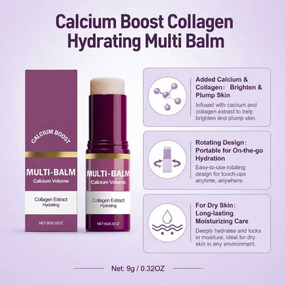 Collagen Calcium Hydrating Multi-Balm Stick for Face and Lips - 11