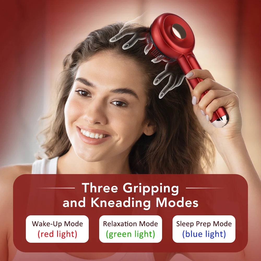 Electric Scalp Massage Comb with Red Light & Liquid Applicator - 18