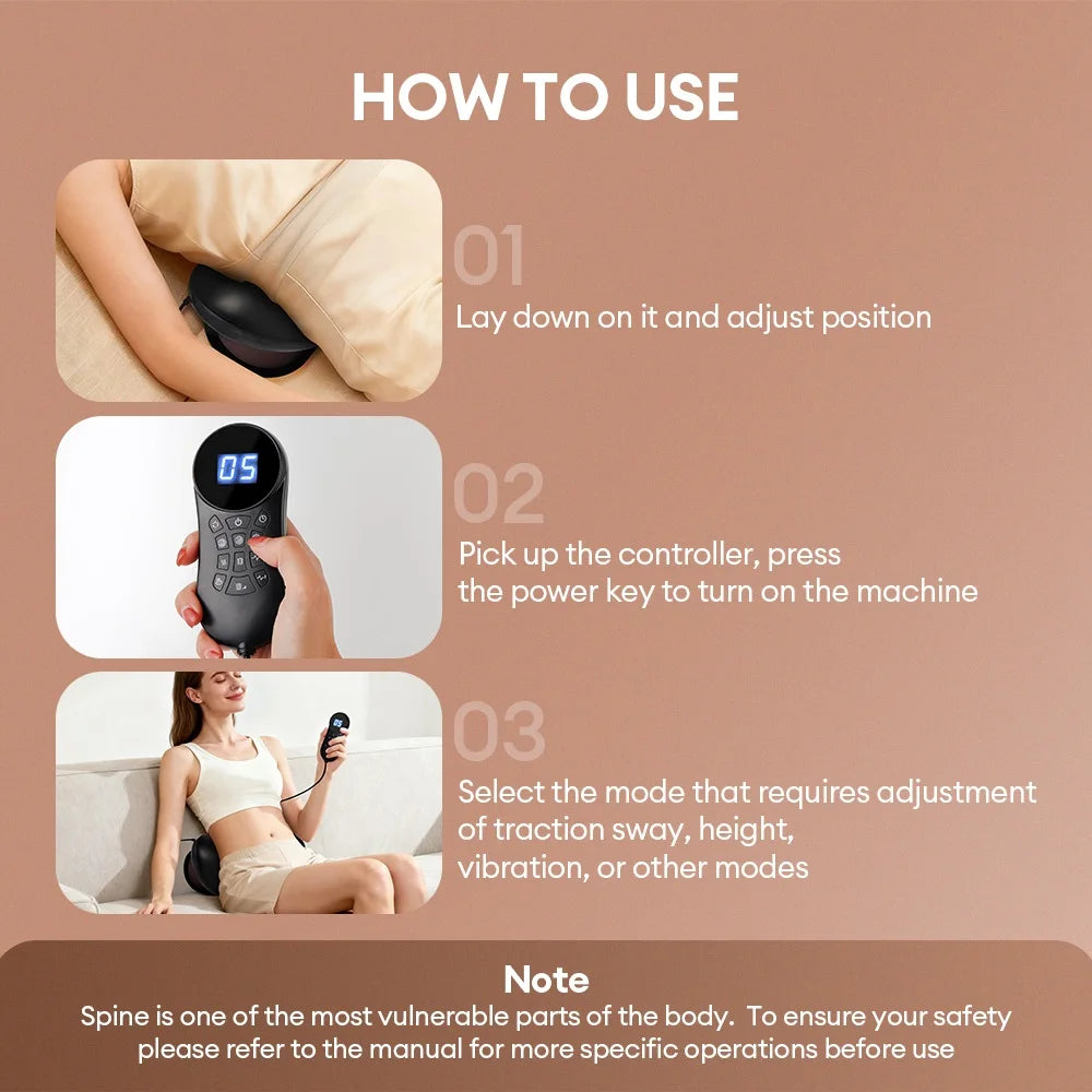 Electric Lumbar Traction Massage Device for Back Pain Relief - 16