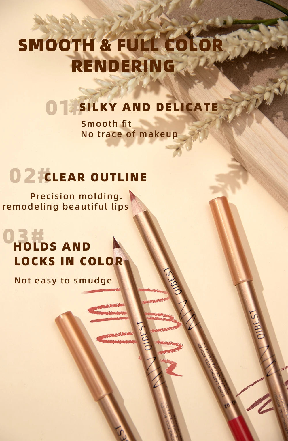 12-Color Waterproof Matte Lip Liner Pencil Set - 9