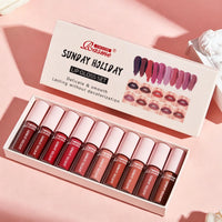 10-Color Velvet Matte Lip Gloss Set