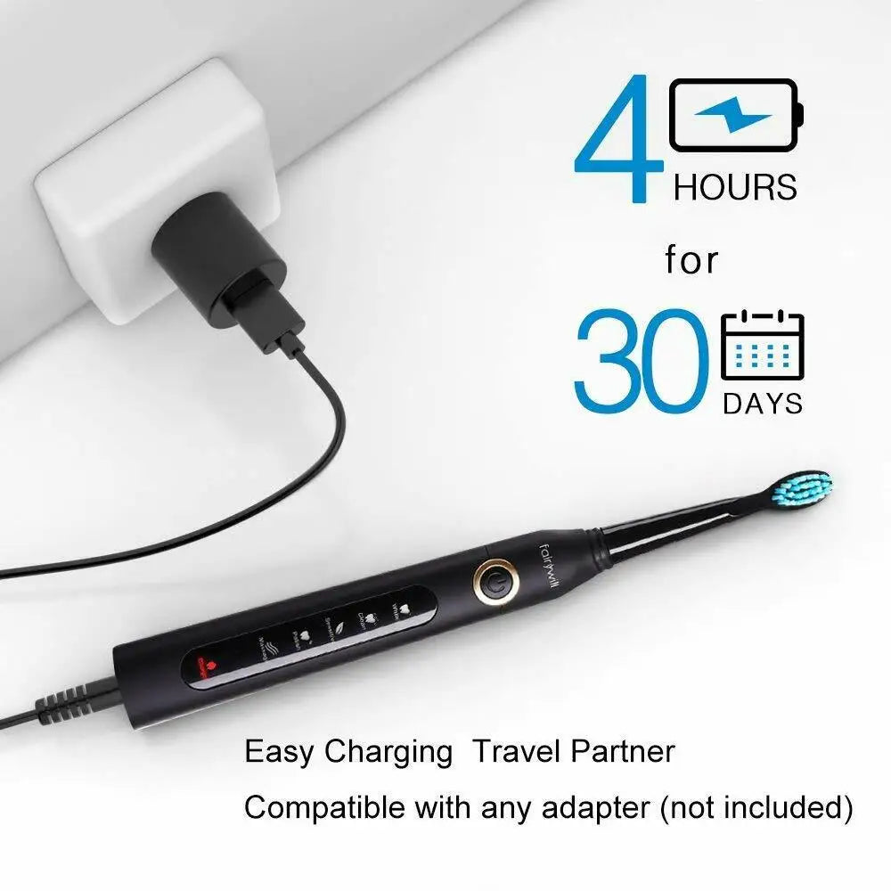 Sonic Electric Toothbrush with Travel Case and Replacement Heads - 12
