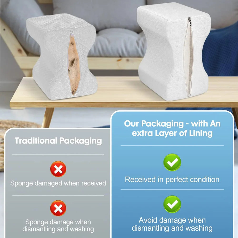 Memory Foam Knee Pillow for Side Sleepers - 3