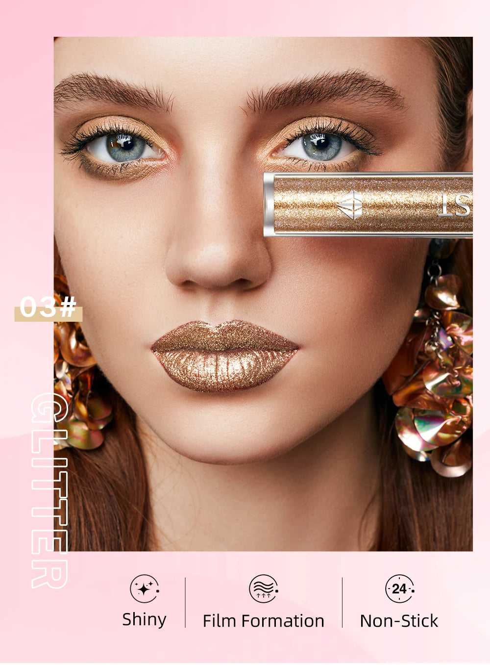 Diamond Shimmer Waterproof Liquid Lip Gloss - 4