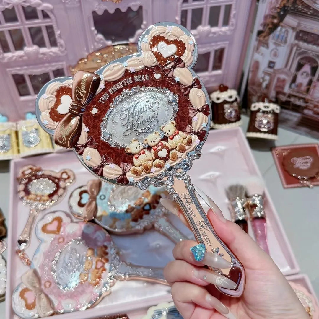 Cute Teddy Bear Handheld Makeup Mirror - 11
