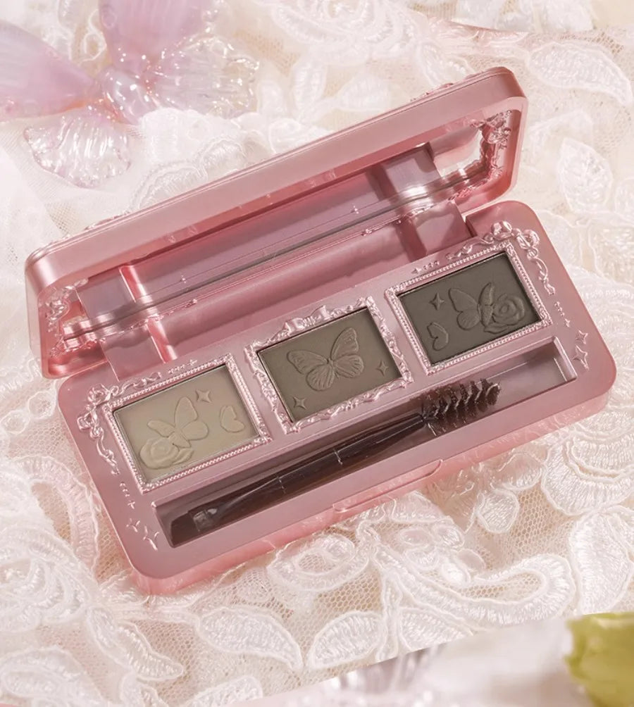 3-Color Waterproof Eyebrow Powder Palette - 21