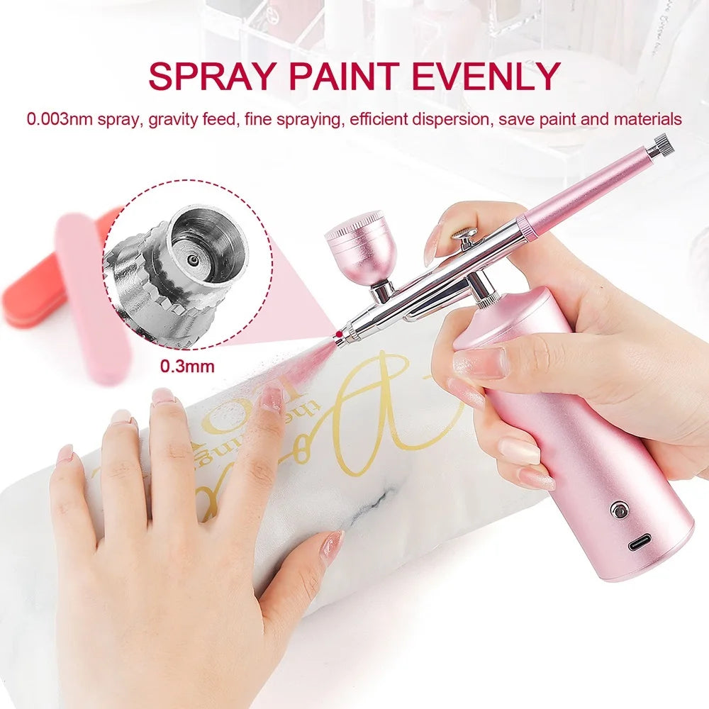Portable Mini Airbrush Kit for Nail Art and Makeup - 2