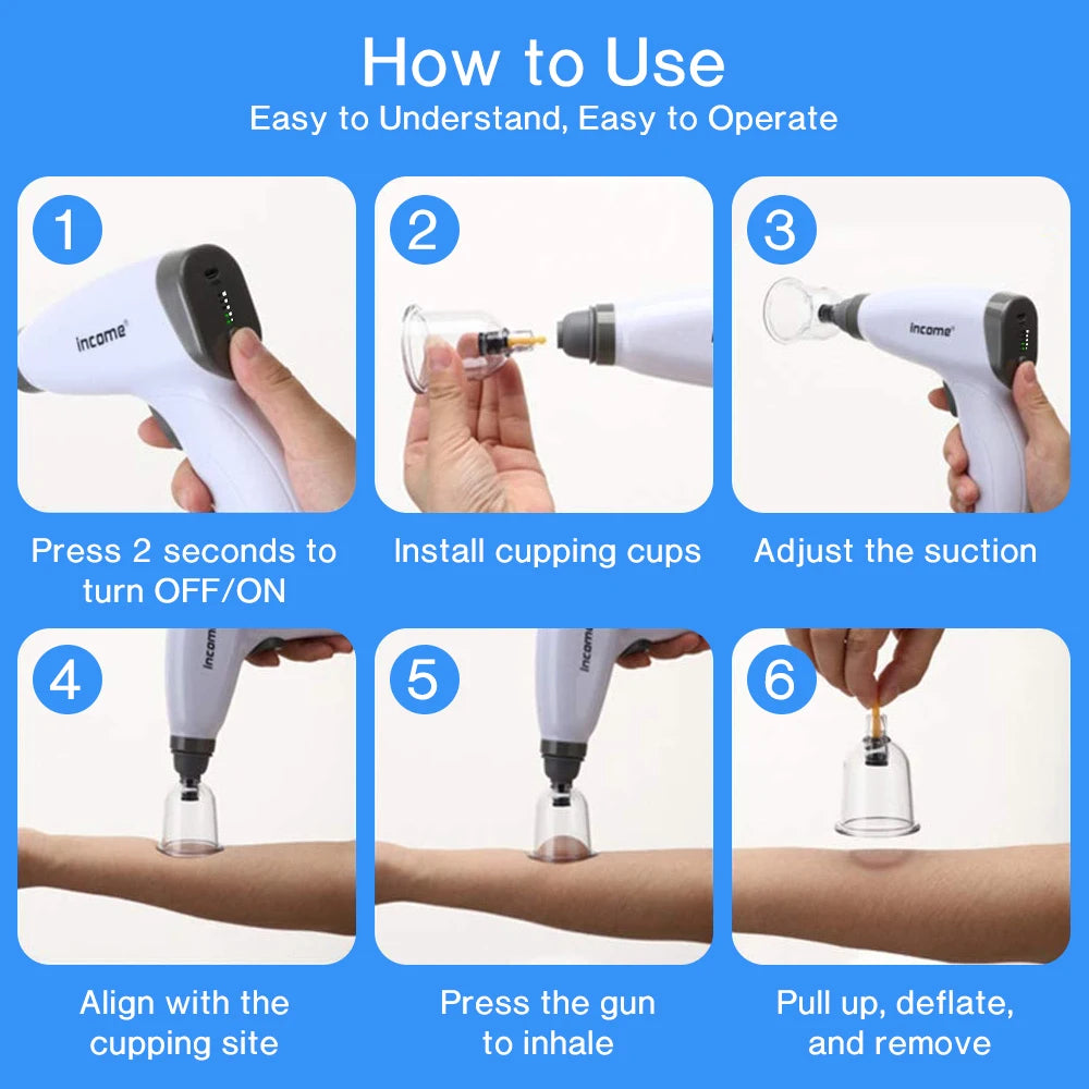 Electric Vacuum Cupping Therapy Set with Extension Tube - 7