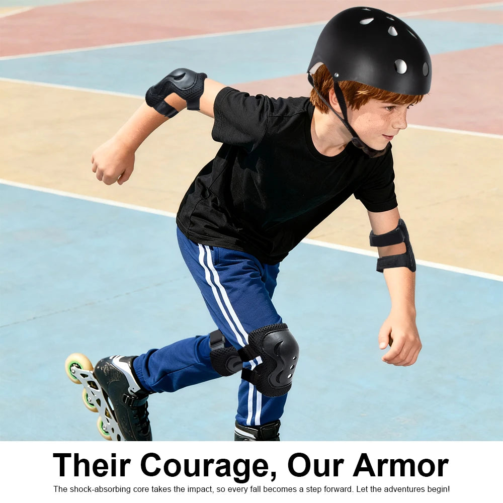 Kids Protective Helmet and Safety Gear Set - 14