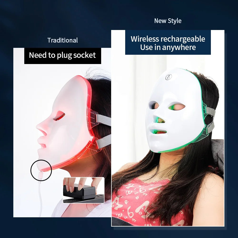 7-Color LED Light Therapy Facial Mask for Skin Rejuvenation - 16