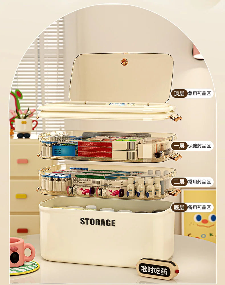 Portable Multi-Layer Family First Aid Organizer - 7