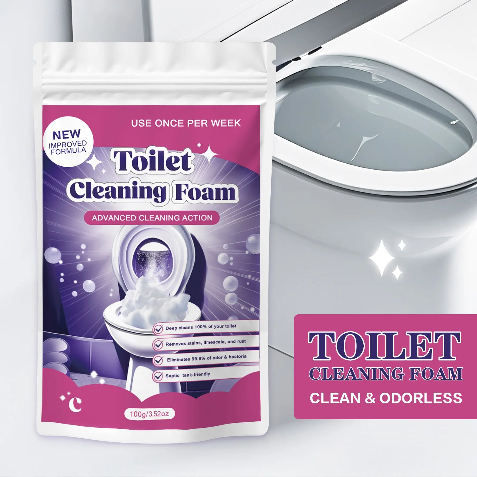 Powerful Toilet Cleaning Foam for Deep Stain Removal - 2