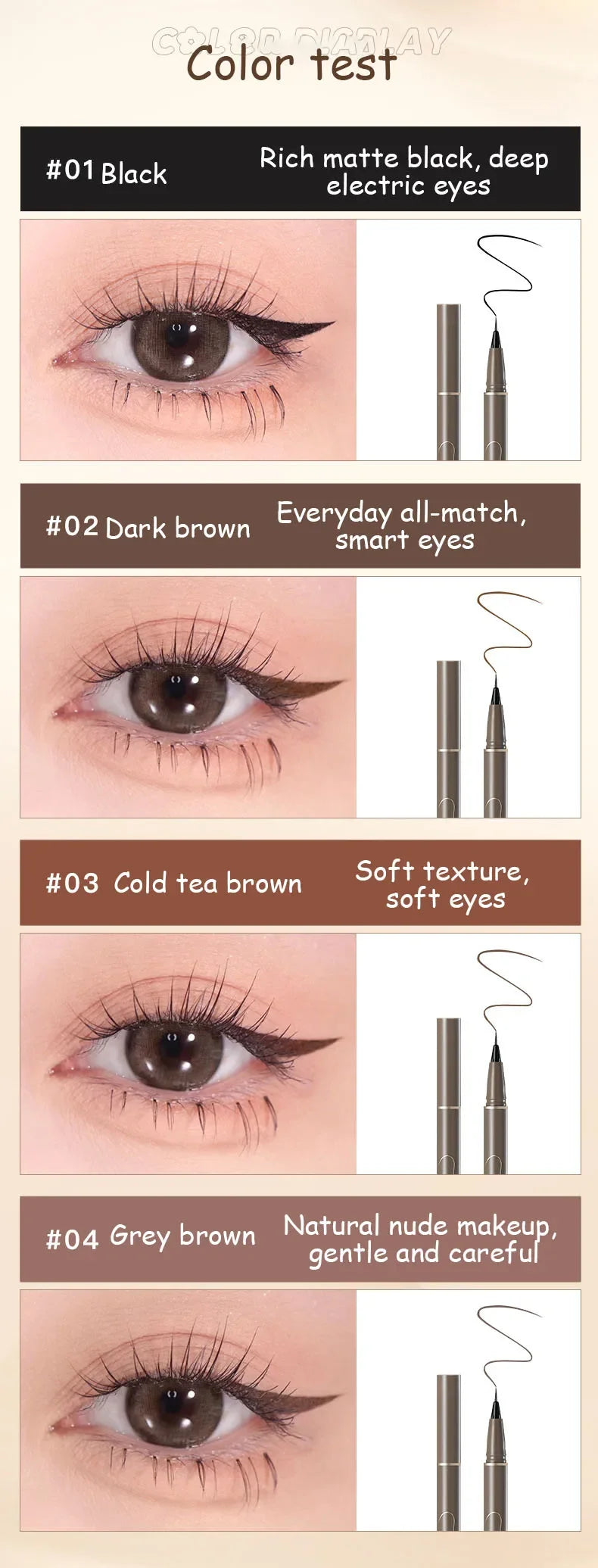 Ultra-Fine Waterproof Liquid Eyeliner Pen - 10