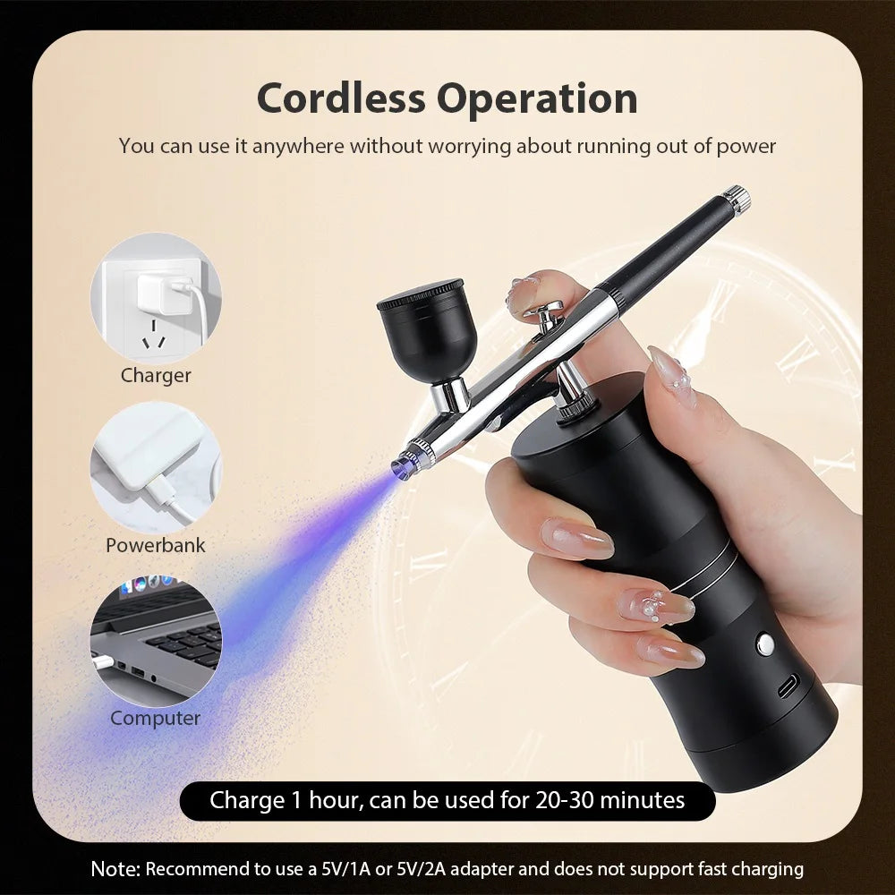 Portable Mini Airbrush Kit for Nail Art and Makeup - 29