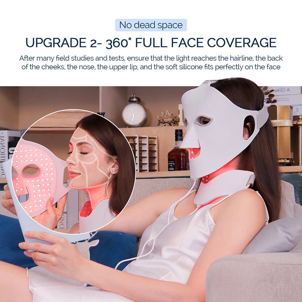 Flexible Silicone LED Light Therapy Mask for Face and Neck - 5