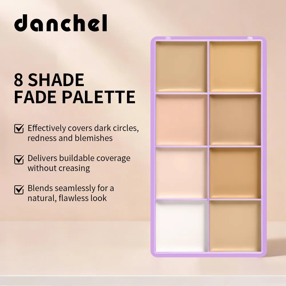8-Shade Waterproof Full Coverage Cream Concealer Palette - 3