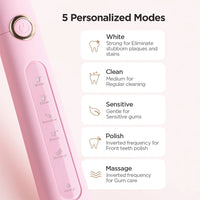 Sonic Electric Toothbrush with Travel Case and Replacement Heads