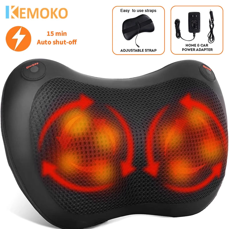 Electric Shiatsu Neck and Back Massage Pillow with Heat - 1