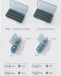 7-Day Portable Weekly Pill Organizer and Medication Dispenser