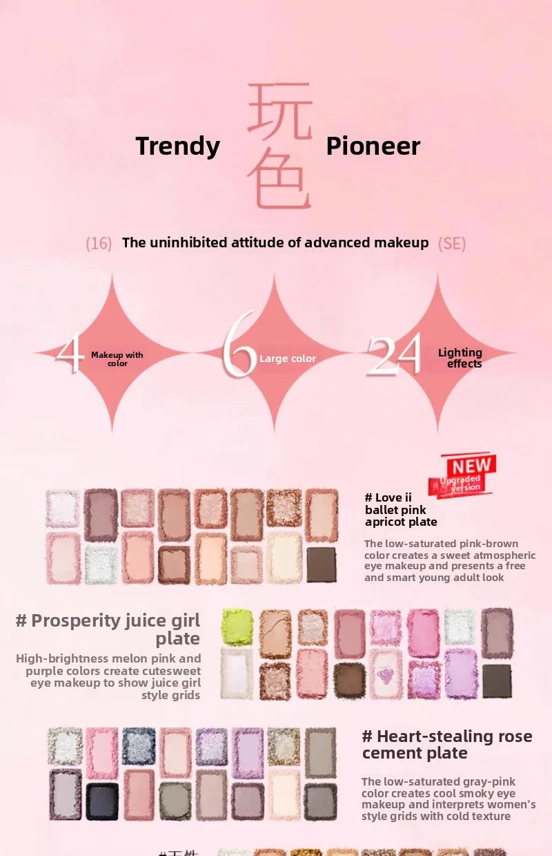 16-Color Highly Pigmented Matte and Shimmer Eyeshadow Palette - 10