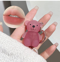 Cute Bear Velvet Matte Lip Mud Keychain