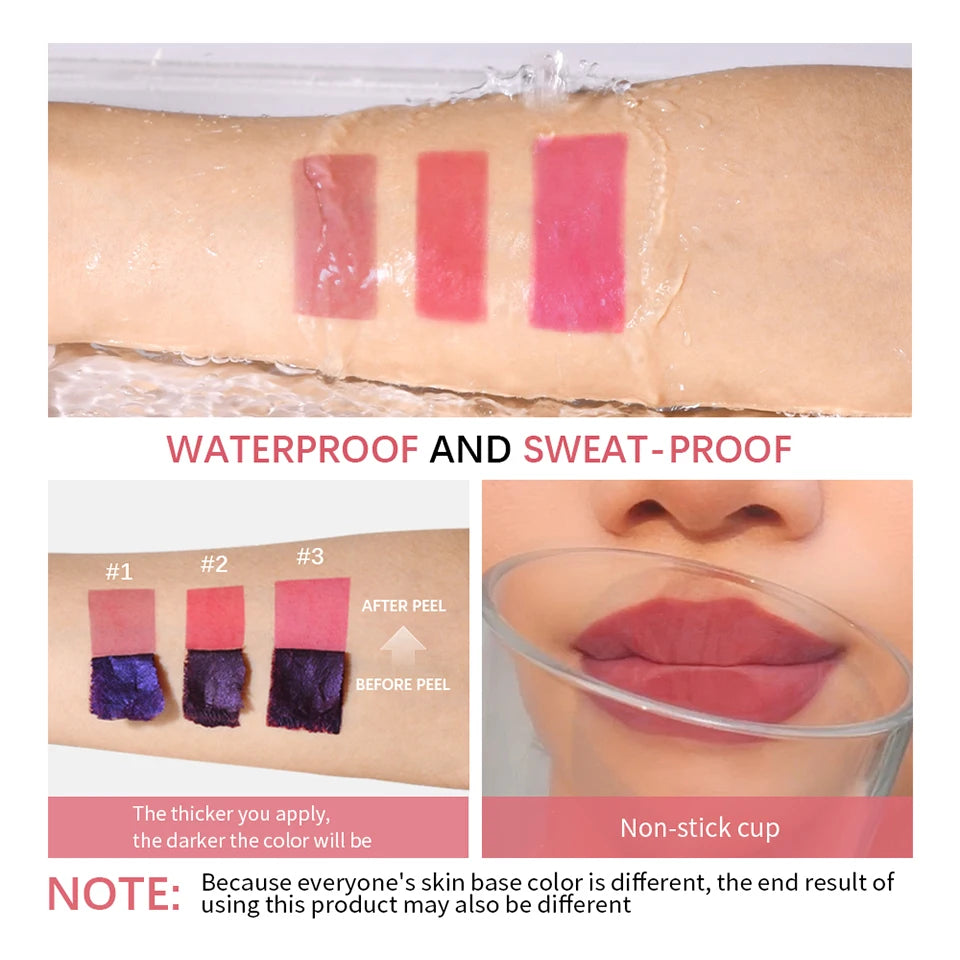 Waterproof Peel-Off Lip Stain for Long-Lasting Color - 22