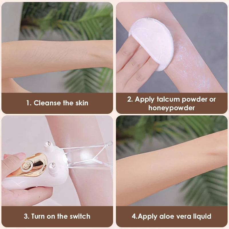 Electric Cotton Thread Hair Remover for Face and Body - 9