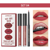 3-Piece Waterproof Matte Lipstick and Lip Liner Set