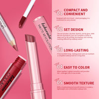 3-in-1 Waterproof Lip Liner, Lipstick & Gloss Travel Set