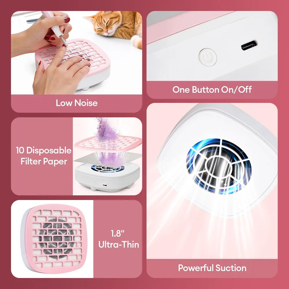 Portable USB Mini Nail Dust Collector Vacuum - 5
