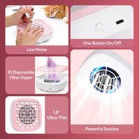 Portable USB Mini Nail Dust Collector Vacuum