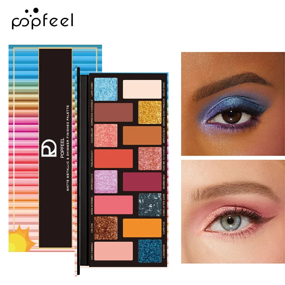 16-Color Waterproof Shimmer and Matte Eyeshadow Palette - 7