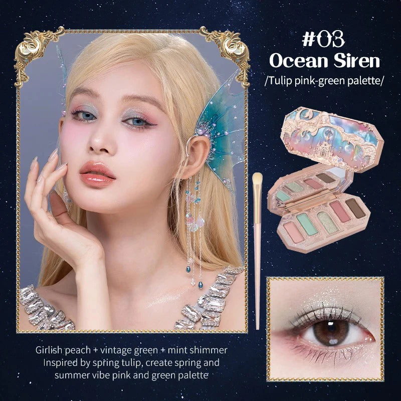 5-Color Mermaid Eyeshadow Palette for Long-Lasting Shimmer - 53