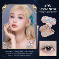 5-Color Mermaid Eyeshadow Palette for Long-Lasting Shimmer