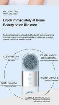 Hot and Cold Facial Cleansing Brush with Heated Massage