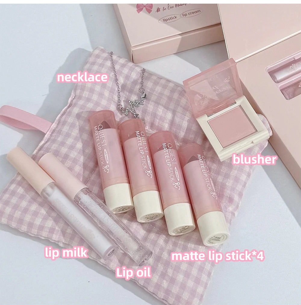 7-Piece Velvet Lip and Face Makeup Gift Set - 9