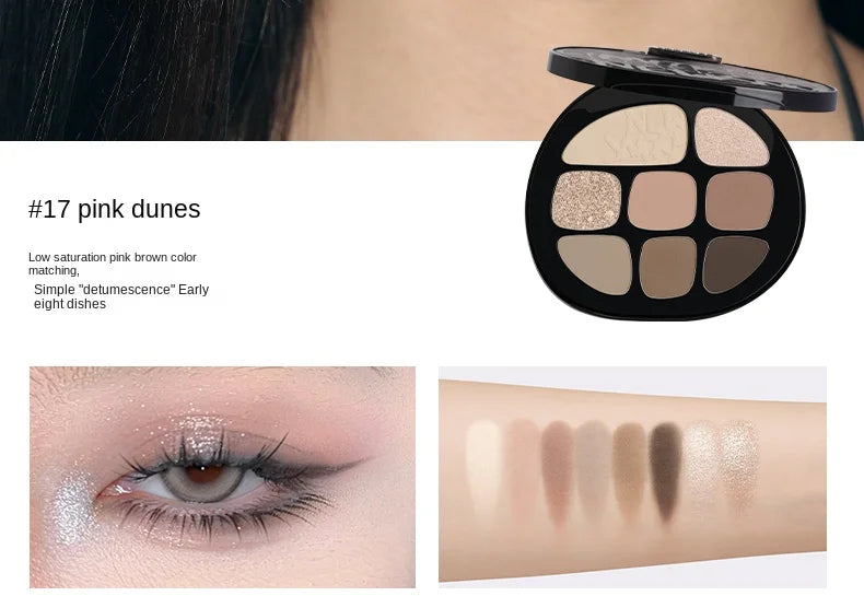 Smoky Amber 8-Color Eyeshadow Palette for Long-Lasting Glam - 12