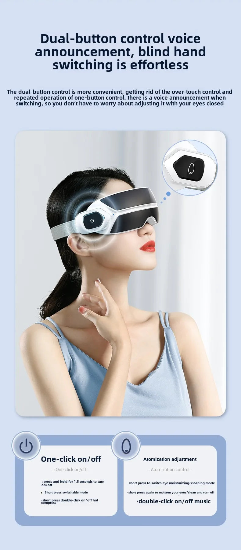 Steam Atomization Eye Massager with Heat and Bluetooth - 18