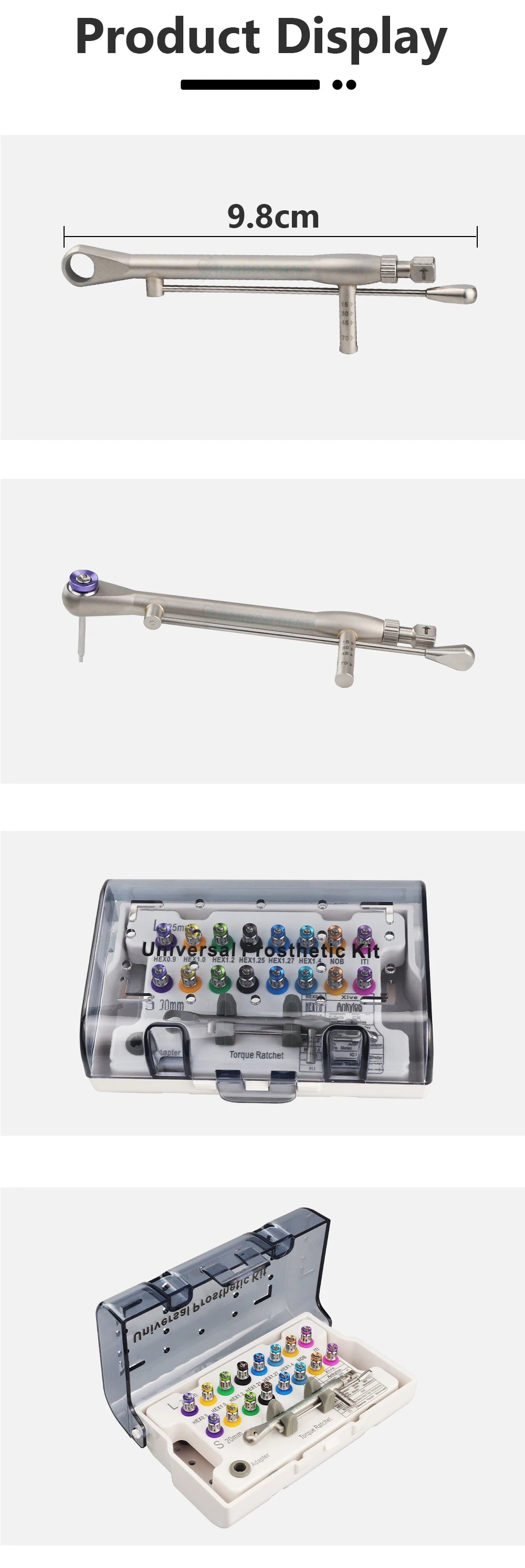Universal Dental Implant Restoration & Torque Wrench Kit - 13