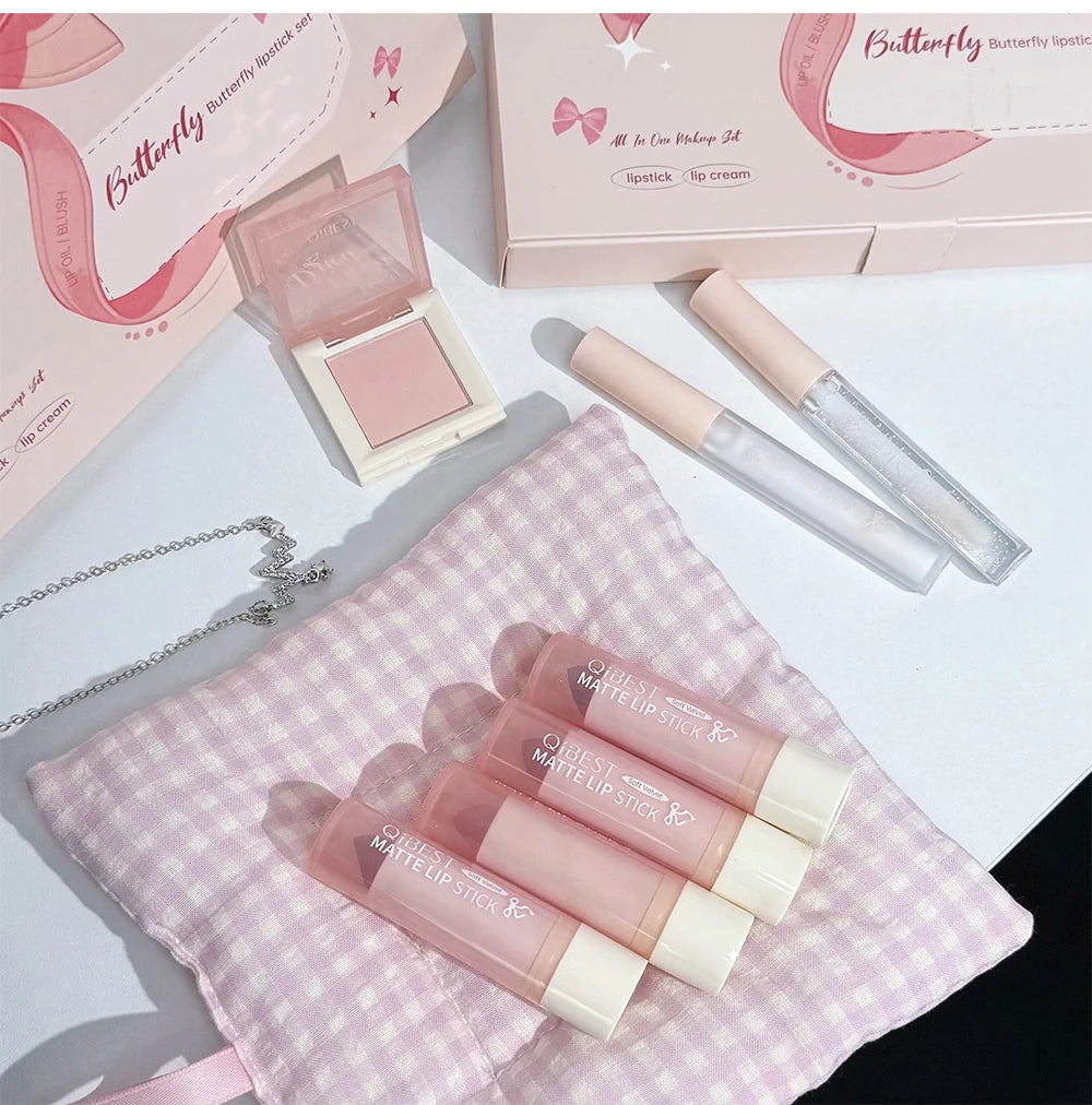 7-Piece Velvet Lip and Face Makeup Gift Set - 19