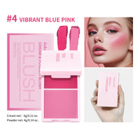 2-in-1 Cream and Powder Long-Lasting Blush Palette